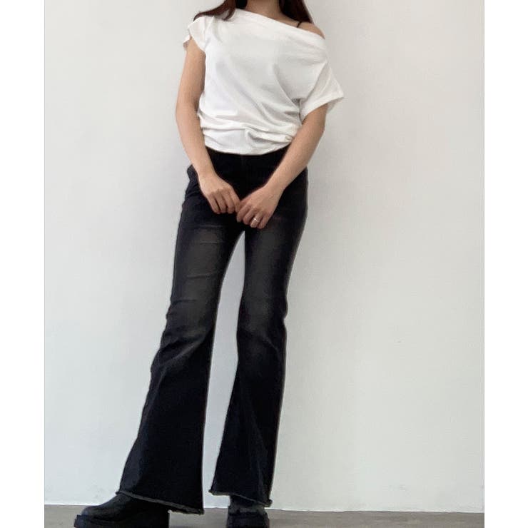 オフショルダーサイドギャザーTシャツ 2色 トップス | kirakiraShop  | 詳細画像23 