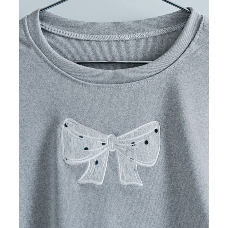 リボンレース刺繍Tシャツ トップス フィット | kirakiraShop  | 詳細画像33 