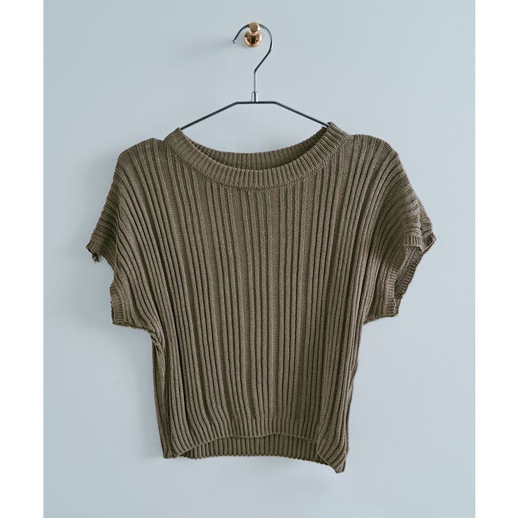 フレンチスリーブサマーリブニット トップス サマーニット | kirakiraShop  | 詳細画像25 