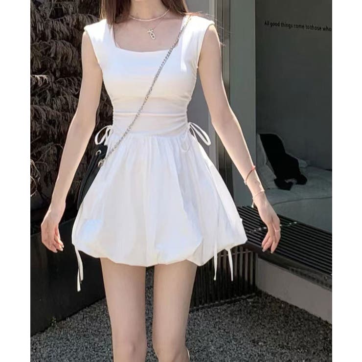 スクエアネックシャーリングバルーンワンピース ワンピース バルーンスカート | kirakiraShop  | 詳細画像3 