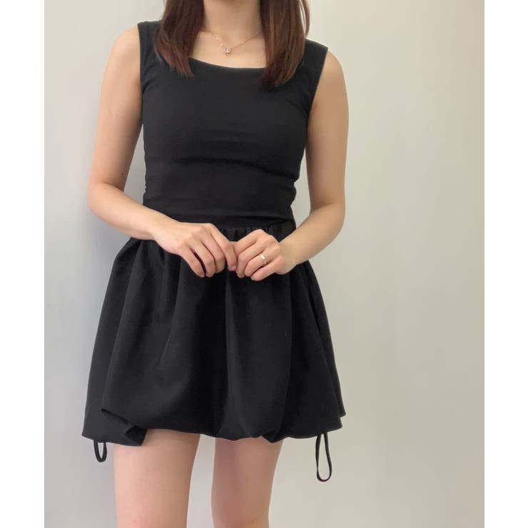 スクエアネックシャーリングバルーンワンピース ワンピース バルーンスカート | kirakiraShop  | 詳細画像7 
