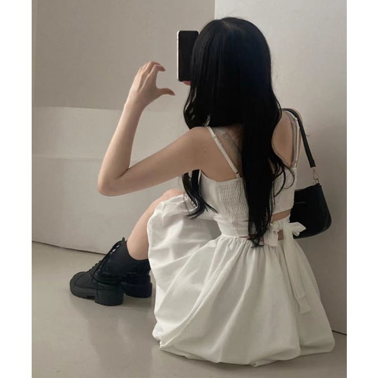 バックリボンバルーンキャミワンピース ワンピース バルーンスカート | kirakiraShop  | 詳細画像11 