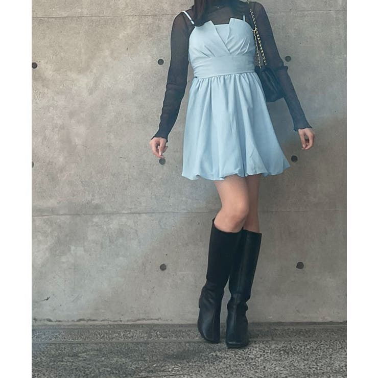 韓国　KASHIKO ホワイト ワンピース　バルーンスカート 韓国 KASHIKO ホワイト ワンピース バルーンスカート