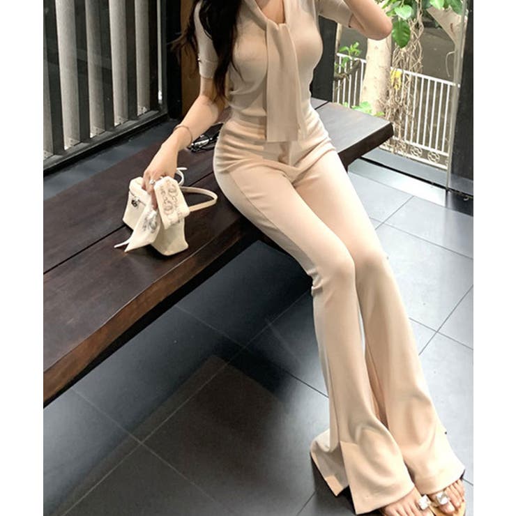 Vネックボウタイカットソー トップス フィット | kirakiraShop  | 詳細画像9 