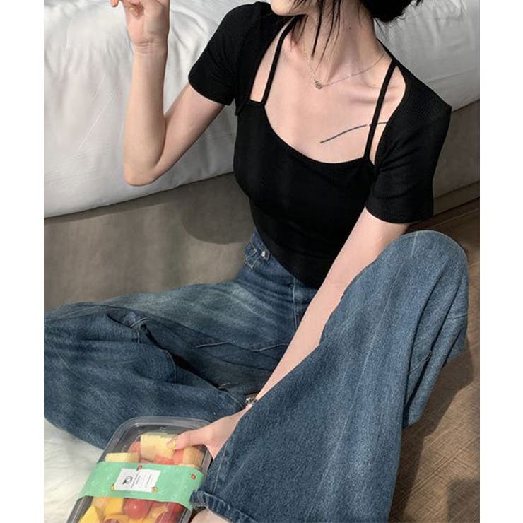 ホルタースクエアネック半袖デザインTシャツ カットソー 半袖 | kirakiraShop  | 詳細画像11 