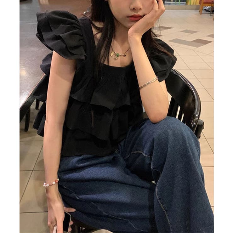 フリルティアードブラウス トップス サマー | kirakiraShop  | 詳細画像6 