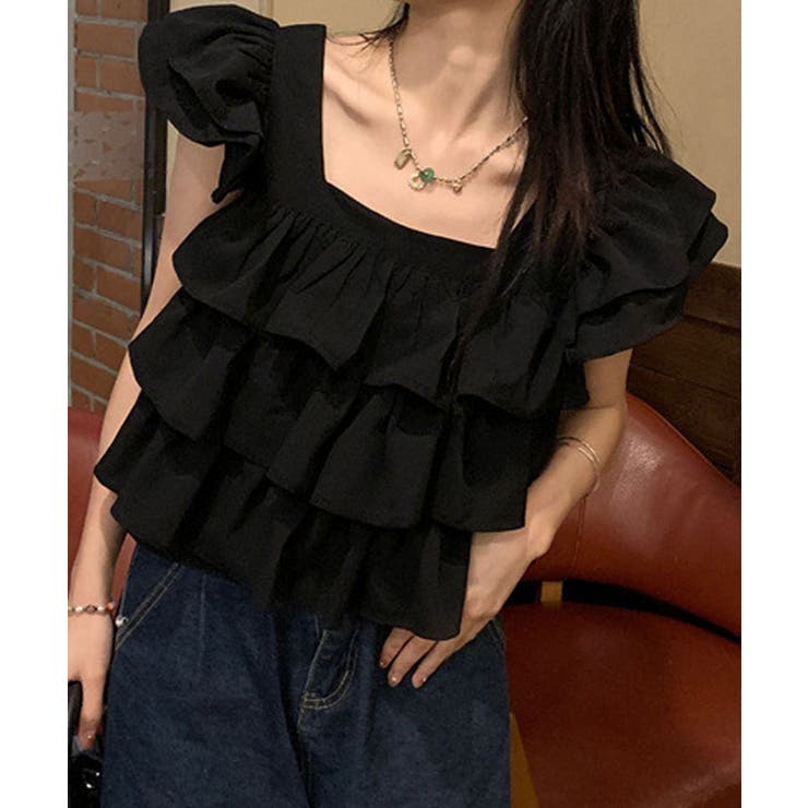 フリルティアードブラウス トップス サマー | kirakiraShop  | 詳細画像7 