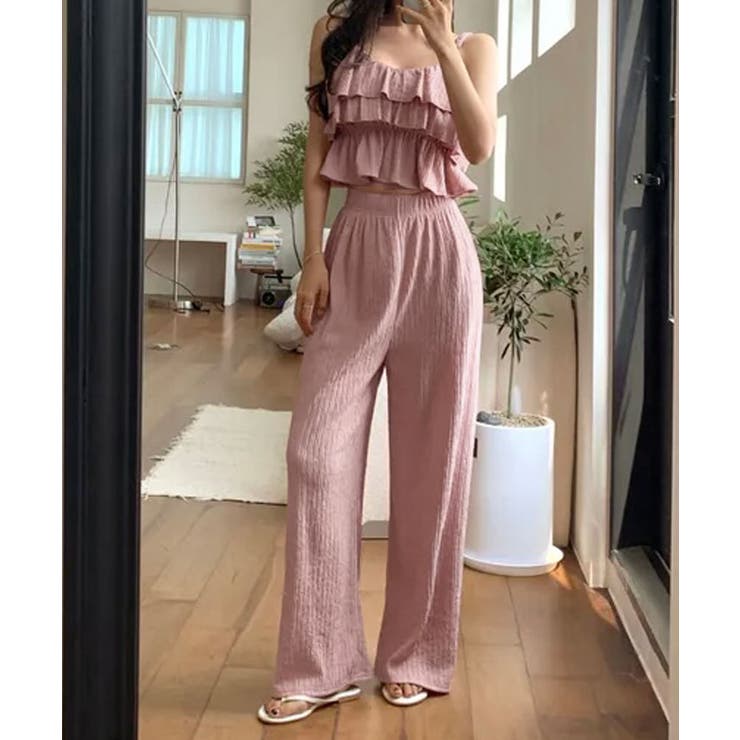 楊柳ティアードキャミ＆イージーパンツセットアップ セットアップ