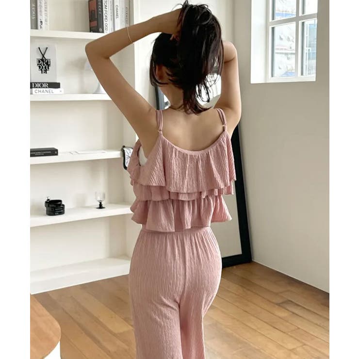 楊柳ティアードキャミ＆イージーパンツセットアップ セットアップ トップス | kirakiraShop  | 詳細画像18 