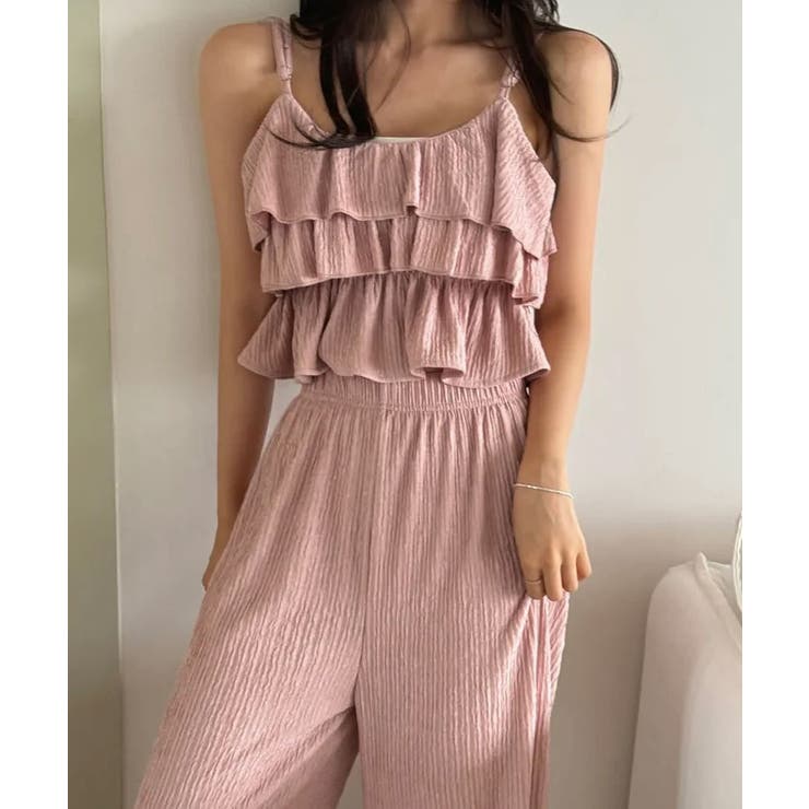 楊柳ティアードキャミ＆イージーパンツセットアップ セットアップ トップス | kirakiraShop  | 詳細画像21 