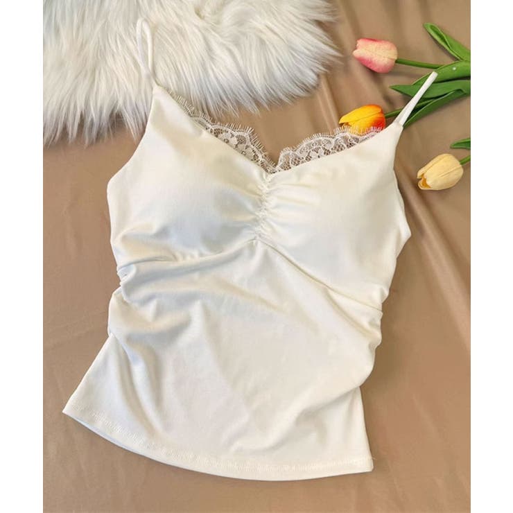 カップ付きレースキャミソール トップス キャミソール | kirakiraShop  | 詳細画像9 