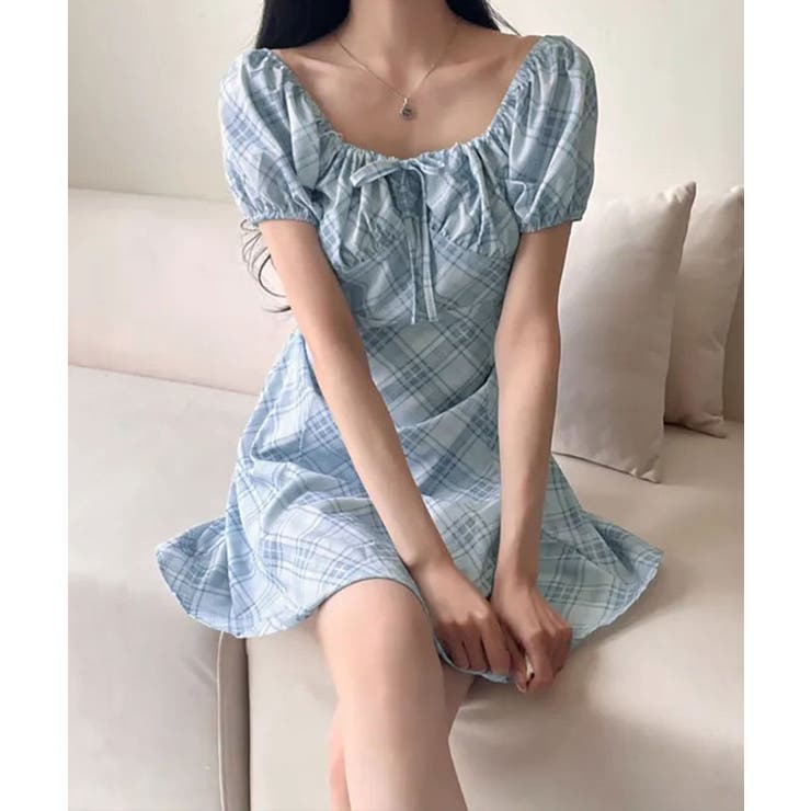 即購可NODRESS ストライプ柄パフスリーブミニワンピースy2k 完売品　レア 楽天市場】レディース フリル レース ワンピース ミニ シフォン