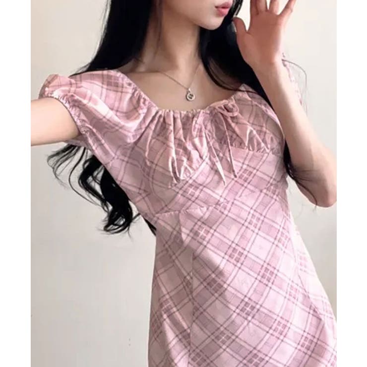 birthday bash/MIRAY パフスリーブミニワンピース オフショルダーリボンミニワンピース パフスリーブ ショート丈