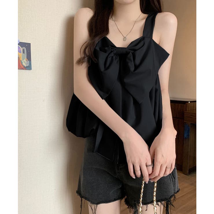 前後2WAYビッグリボンキャミトップス トップス リボン[品番