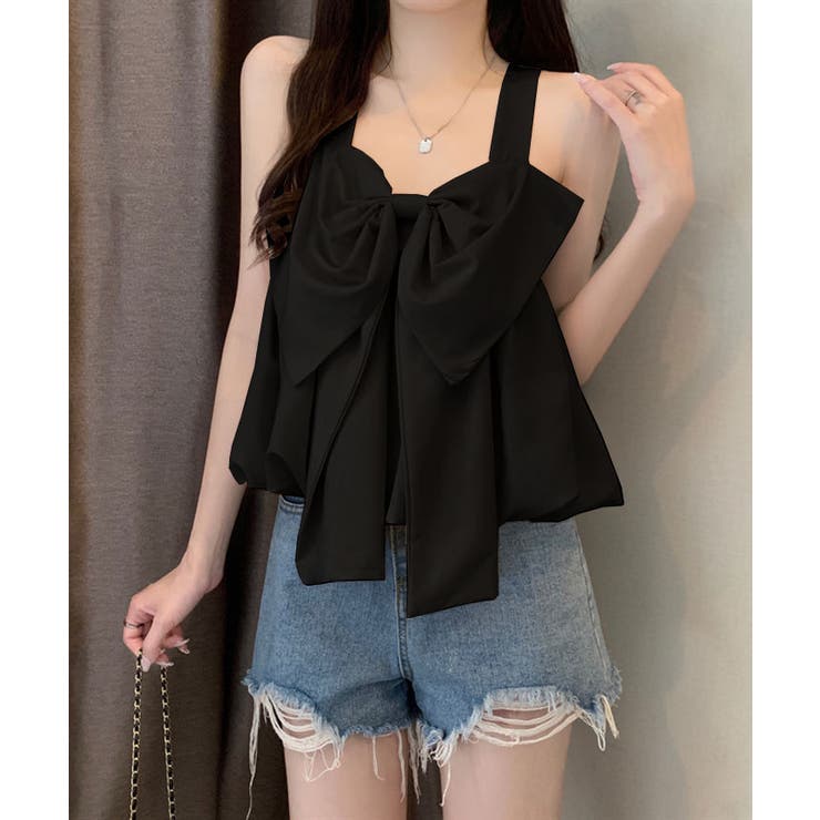 前後2WAYビッグリボンキャミトップス トップス リボン[品番