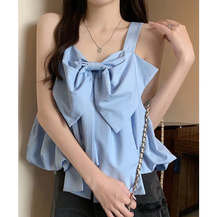 前後2WAYビッグリボンキャミトップス トップス リボン[品番