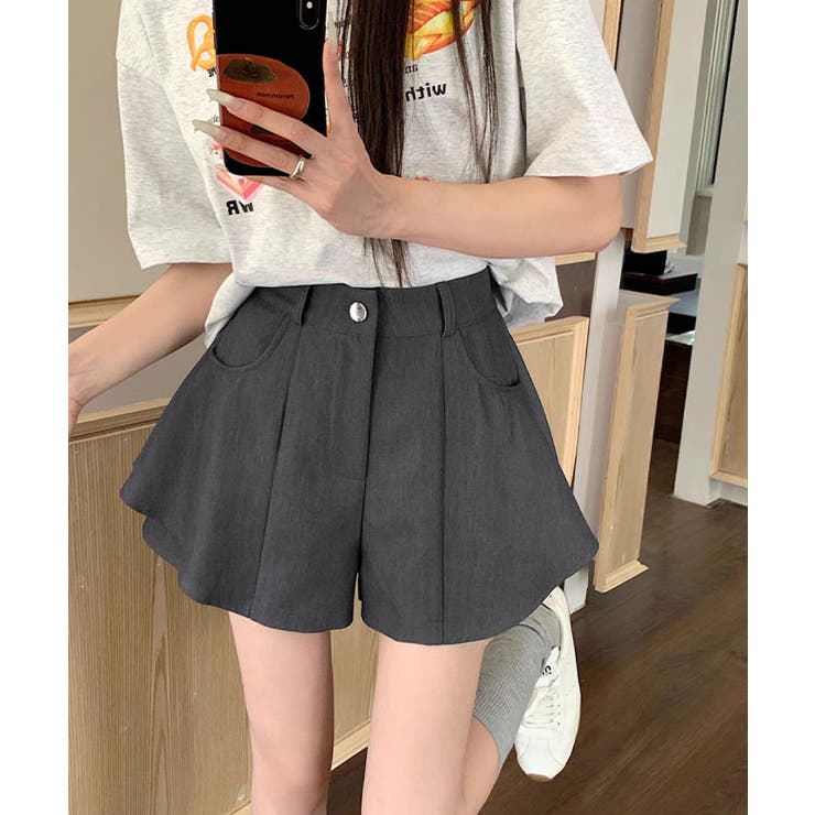 OJOS オホス フレアスカート ショートパンツ チャコール OJOS オホス フレアスカート ショートパンツ チャコール OJOS