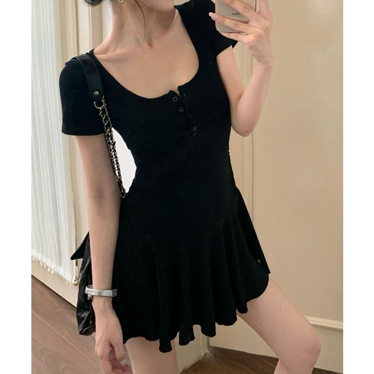 ヘンリーネックタイトミニワンピース 2色 ミニワンピース | kirakiraShop  | 詳細画像7 