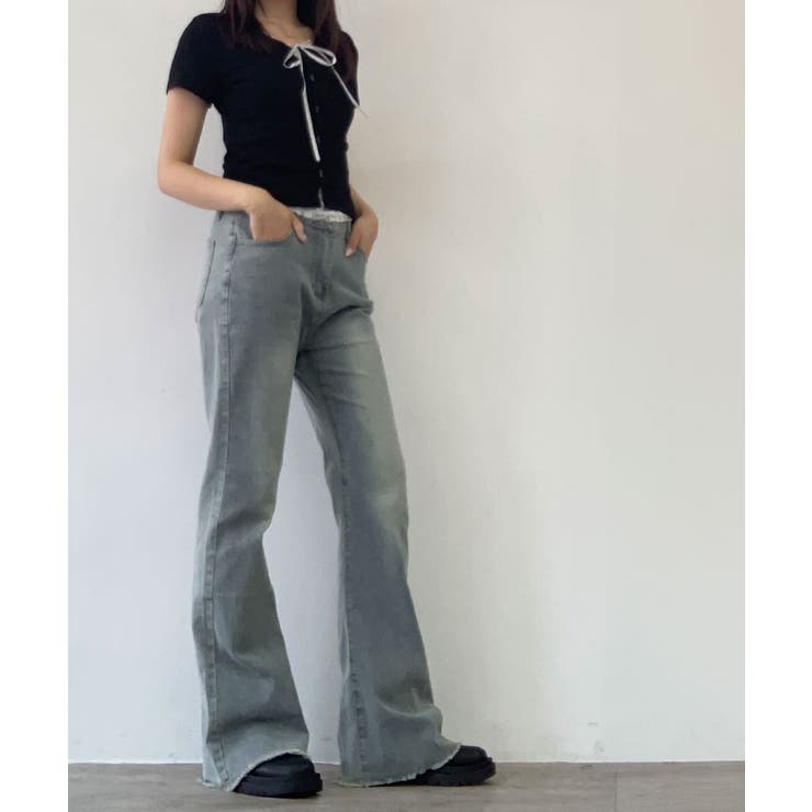裾フリンジフレアデニムパンツ 3サイズ ボトムス | kirakiraShop  | 詳細画像11 