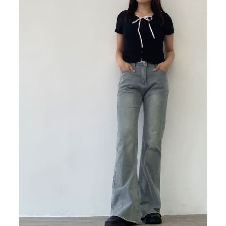 裾フリンジフレアデニムパンツ 3サイズ ボトムス | kirakiraShop  | 詳細画像12 