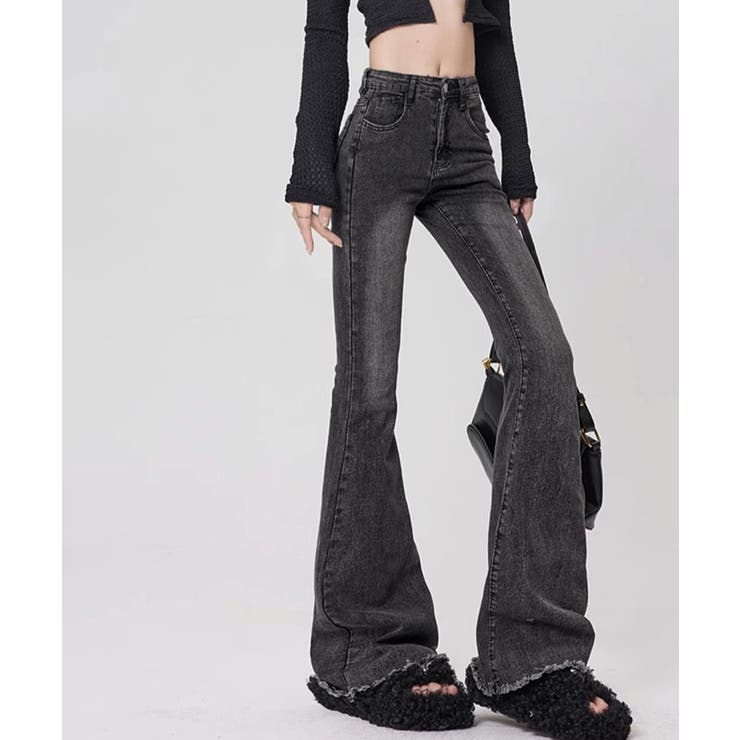 裾フリンジフレアデニムパンツ 3サイズ ボトムス | kirakiraShop  | 詳細画像3 