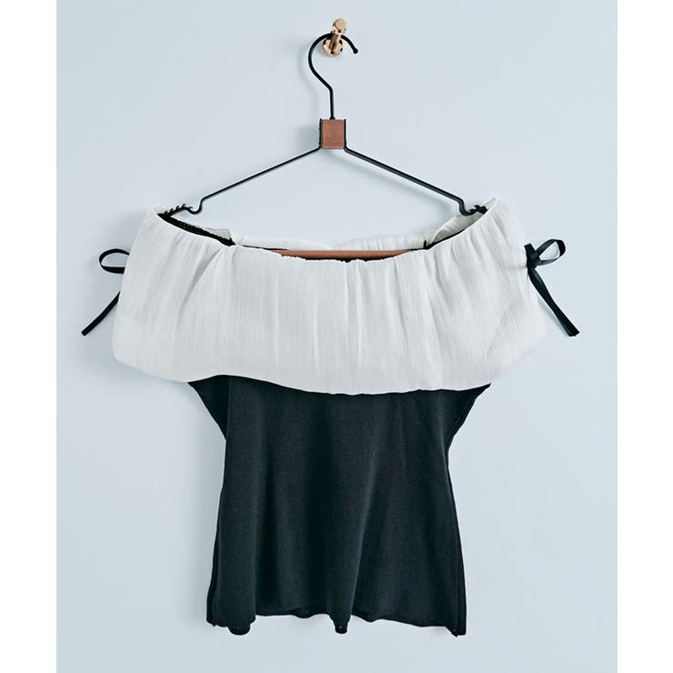 TREFLE＋1 スカラップオフショルトップス スカラップオフショルトップス～半袖 | Tops,トップス