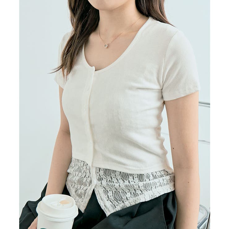 ellaドッキングトップス ニット ドッキングレーストップス トップス ニット[品番：IK000008226
