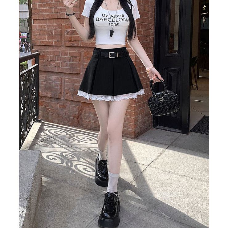 ベルト付きプリーツフリルミニスカート 3サイズ ボトムス | kirakiraShop  | 詳細画像3 