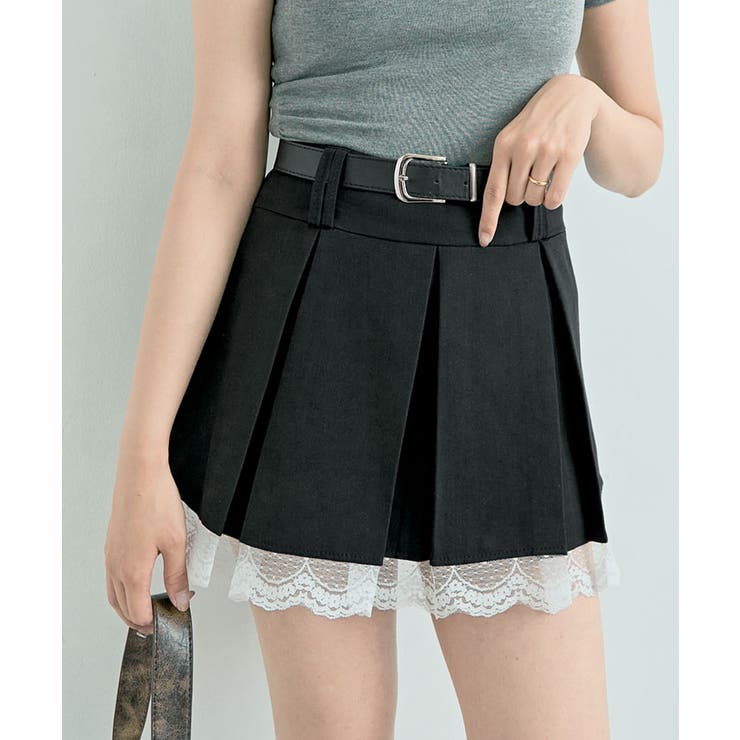 ベルト付きプリーツフリルミニスカート 3サイズ ボトムス | kirakiraShop  | 詳細画像4 