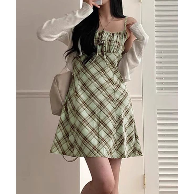 チェック柄リボンキャミワンピース ワンピース チェック柄 | kirakiraShop  | 詳細画像30 