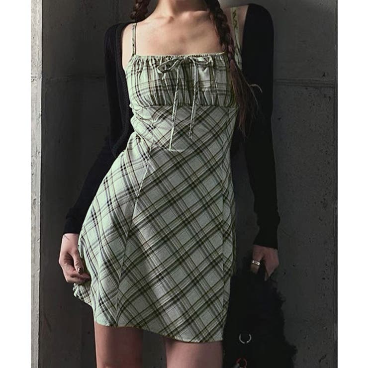 チェック柄リボンキャミワンピース ワンピース チェック柄 | kirakiraShop  | 詳細画像4 