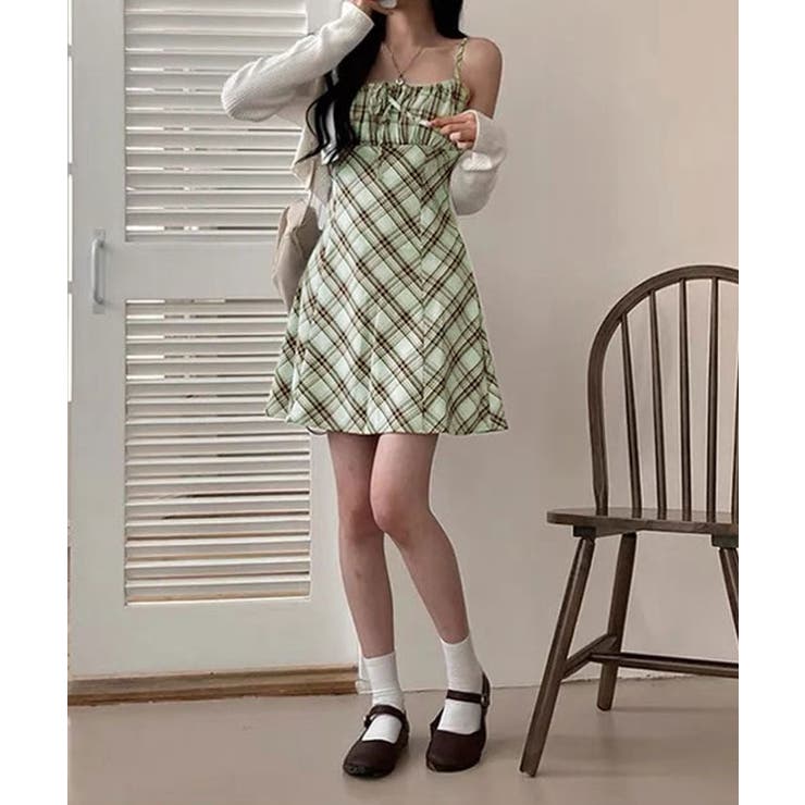 チェック柄リボンキャミワンピース ワンピース チェック柄 | kirakiraShop  | 詳細画像31 