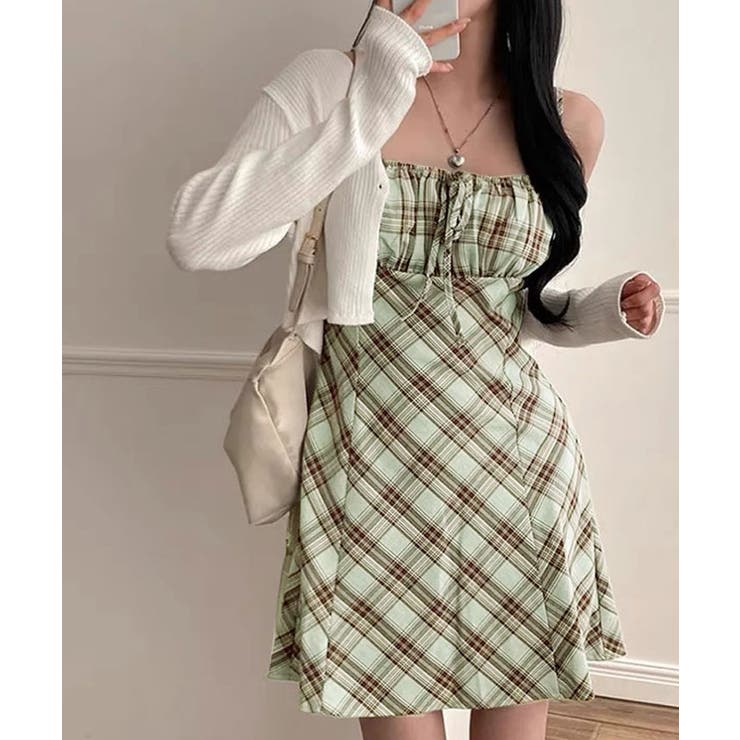 チェック柄リボンキャミワンピース ワンピース チェック柄 | kirakiraShop  | 詳細画像34 