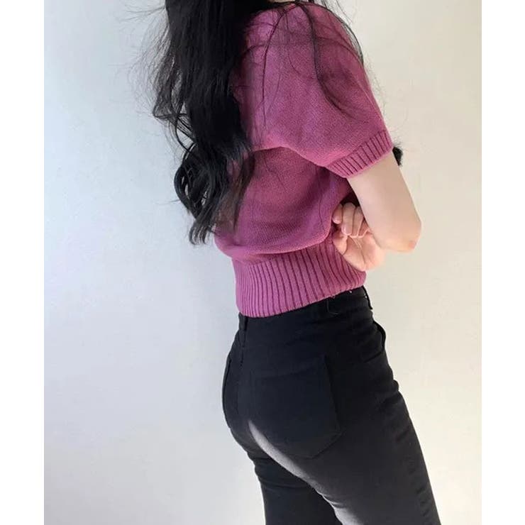 Vネックラグラン半袖ニットソー カットソー ニット | kirakiraShop  | 詳細画像14 