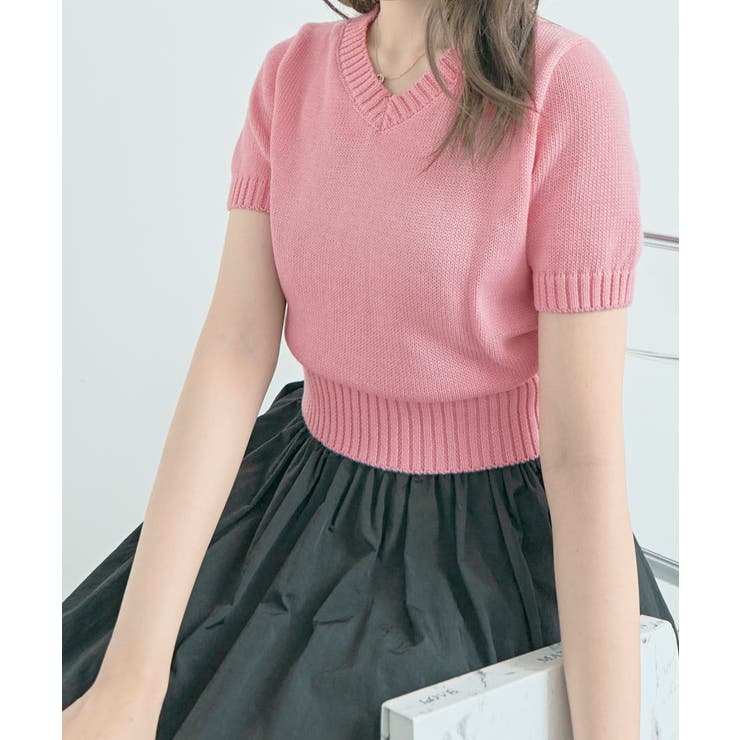 Vネックラグラン半袖ニットソー カットソー ニット | kirakiraShop  | 詳細画像17 