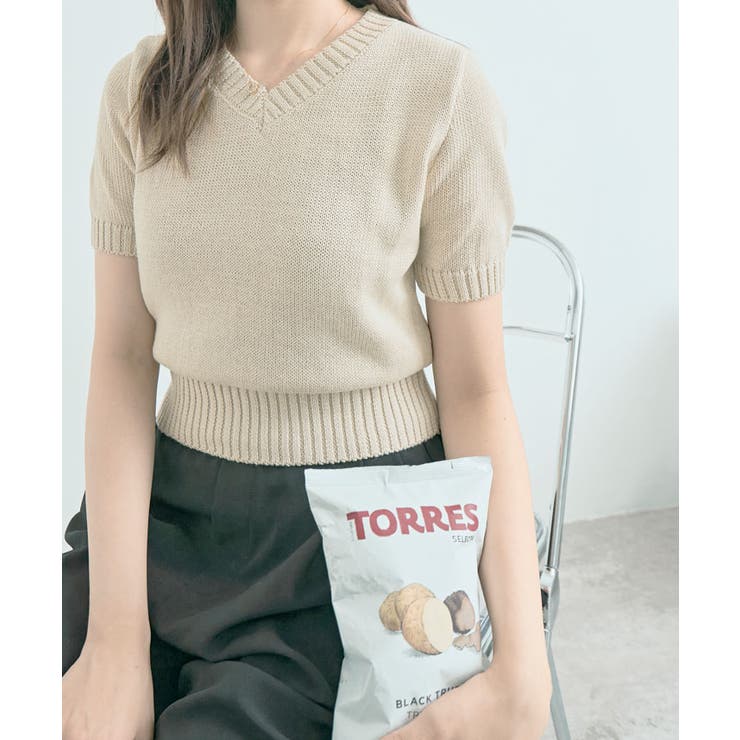 Vネックラグラン半袖ニットソー カットソー ニット | kirakiraShop  | 詳細画像27 