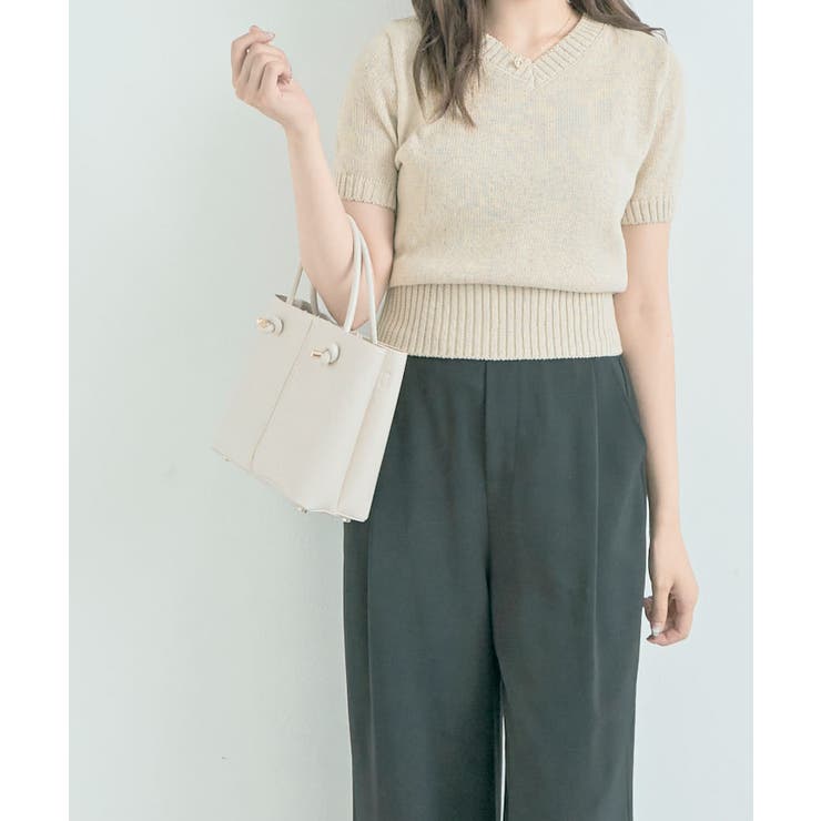 Vネックラグラン半袖ニットソー カットソー ニット | kirakiraShop  | 詳細画像29 