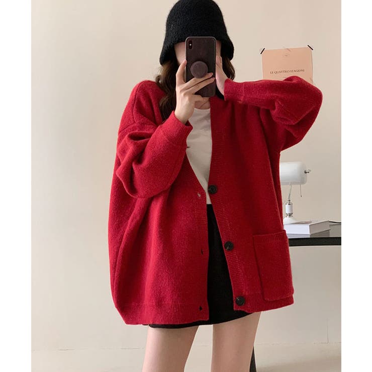 深Ｖネックニットロングカーディガン トップス カーディガン | kirakiraShop  | 詳細画像21 