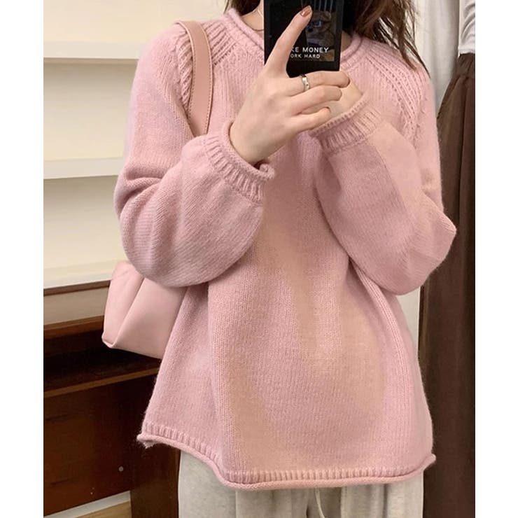 ボリューム袖ラグランニット トップス リブニット | kirakiraShop  | 詳細画像11 