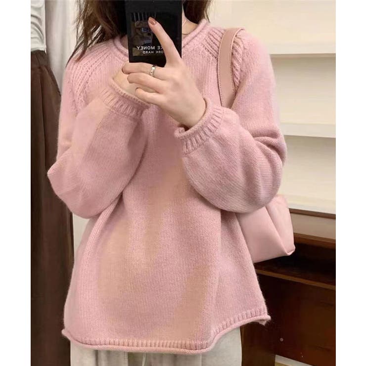 ボリューム袖ラグランニット トップス リブニット | kirakiraShop  | 詳細画像12 