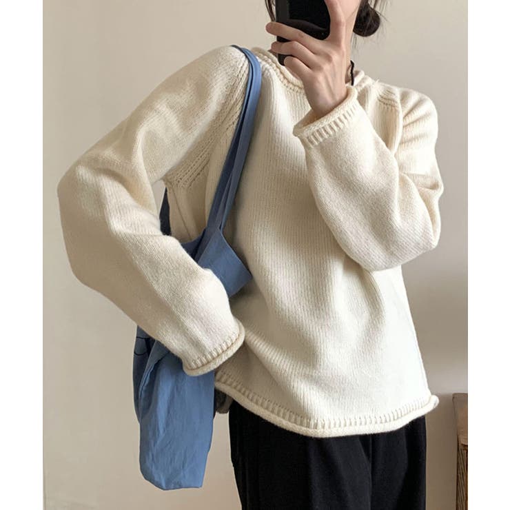 ボリューム袖ラグランニット トップス リブニット | kirakiraShop  | 詳細画像3 