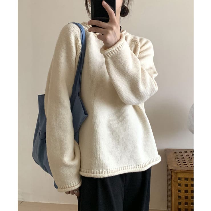 ボリューム袖ラグランニット トップス リブニット | kirakiraShop  | 詳細画像4 