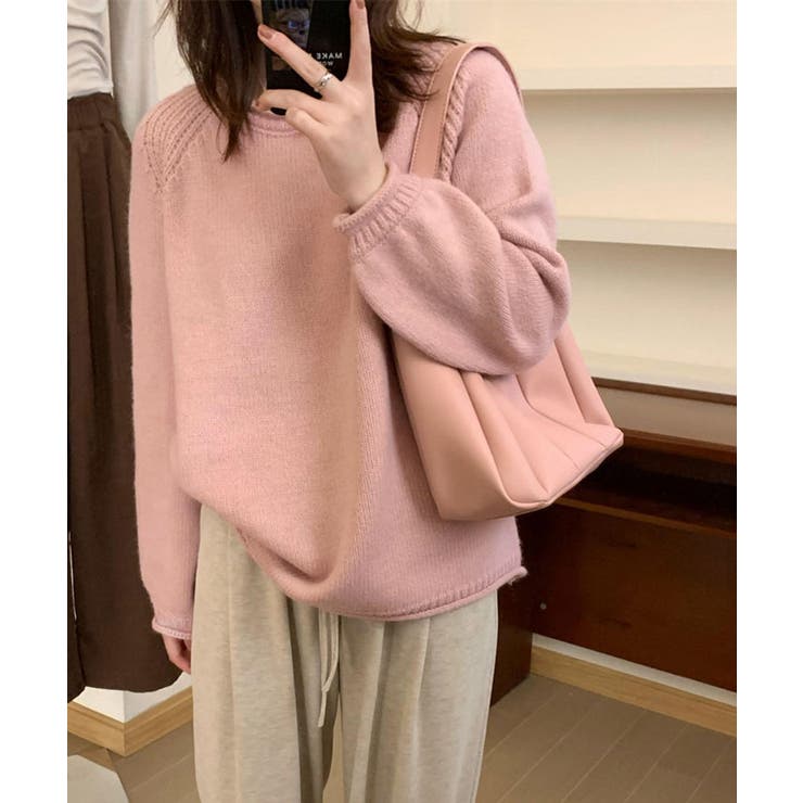 ボリューム袖ラグランニット トップス リブニット | kirakiraShop  | 詳細画像9 