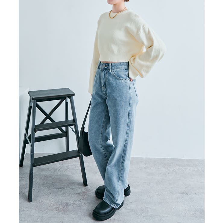 長袖クルーネックショート丈ニット トップス ニット | kirakiraShop  | 詳細画像23 