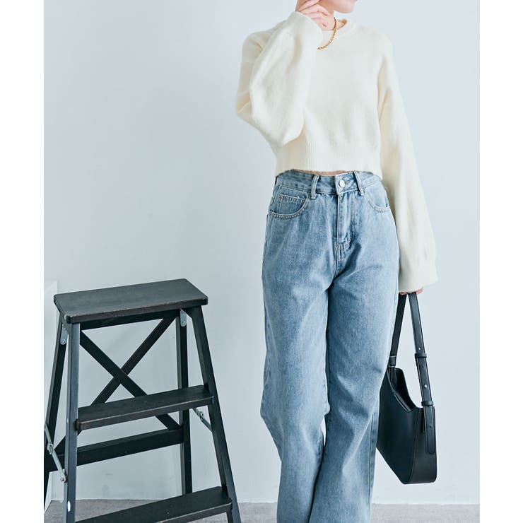 長袖クルーネックショート丈ニット トップス ニット | kirakiraShop  | 詳細画像24 