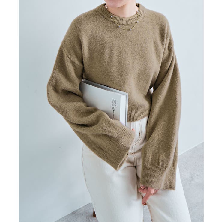 長袖クルーネックショート丈ニット トップス ニット | kirakiraShop  | 詳細画像37 