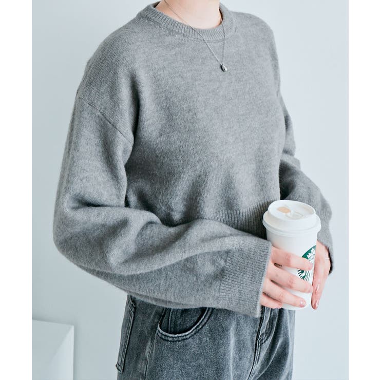 長袖クルーネックショート丈ニット トップス ニット | kirakiraShop  | 詳細画像38 