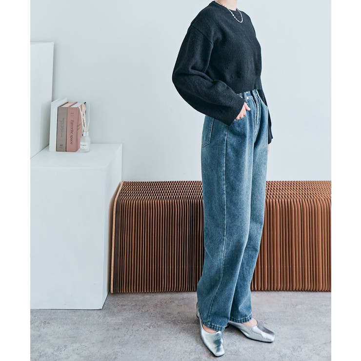 長袖クルーネックショート丈ニット トップス ニット | kirakiraShop  | 詳細画像5 