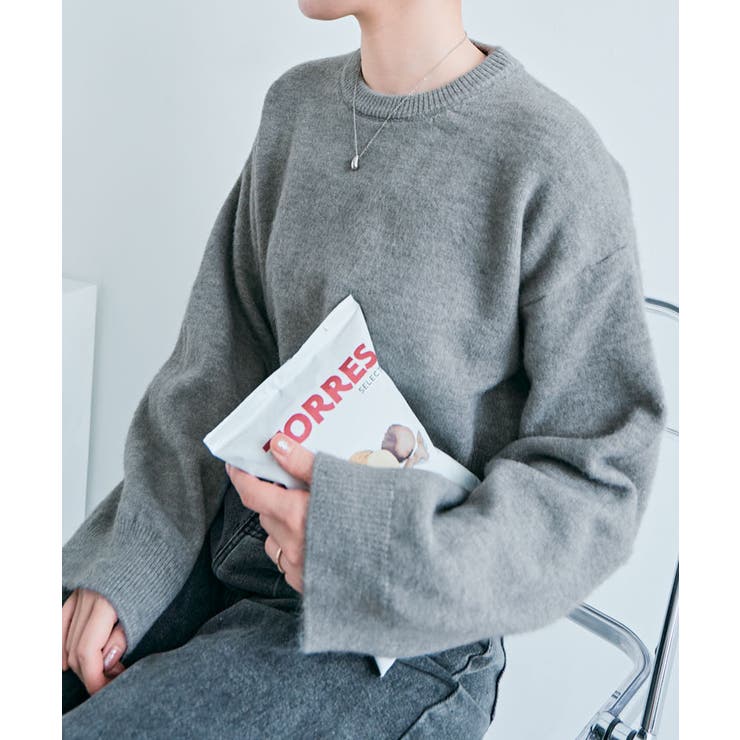 長袖クルーネックショート丈ニット トップス ニット | kirakiraShop  | 詳細画像45 