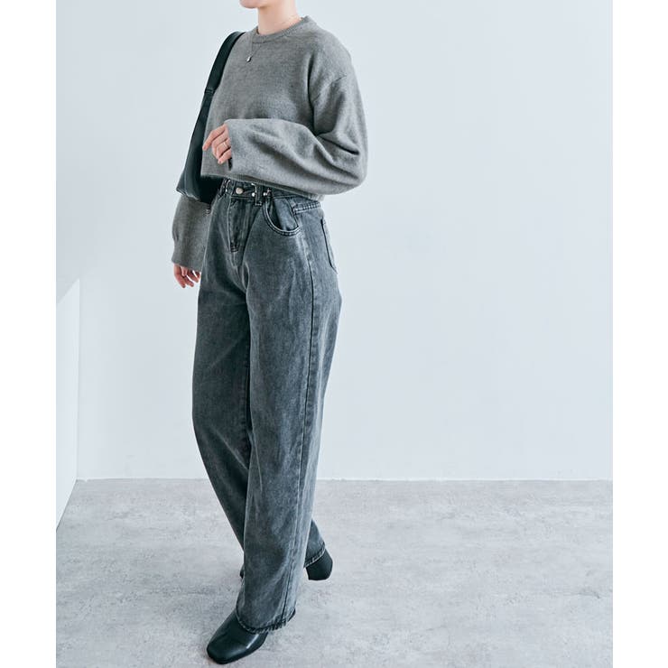 長袖クルーネックショート丈ニット トップス ニット | kirakiraShop  | 詳細画像47 